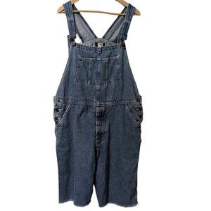 Vintage Wear Anywhere Utility Overalls Denim Grunge 90s Y2K Cut Off Long Shorts